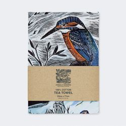 Angela Harding Suffolk Kingfishers Tea Towel