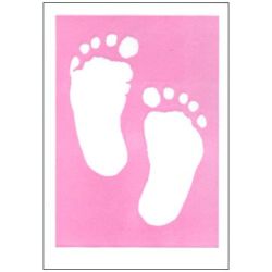 Two Pink Feet New Baby Card AP198