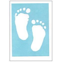 Two Little Feet Blue New Baby Card AP199