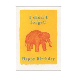 I Didnt Forget Elephant Happy Birthday Card AP215