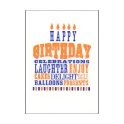 Words Happy Birthday Cake Card APS38