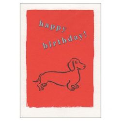 Sausage Dog Happy Birthday Card APS186