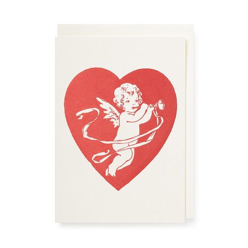 Archivist Cherub in Heart A6 Greetings Card APS344