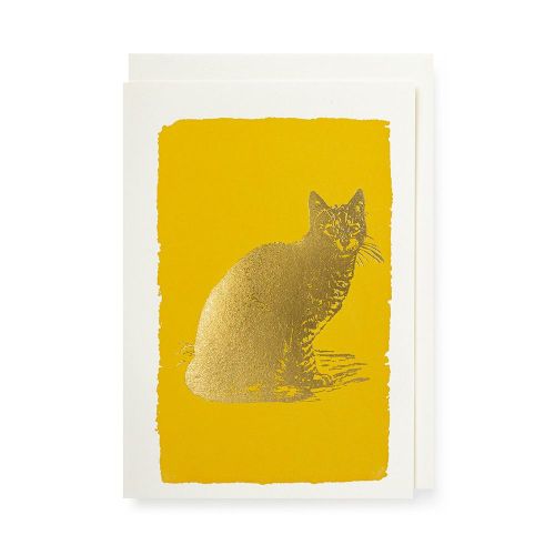 Archivist Gold Cat A6 Greetings Card APS348