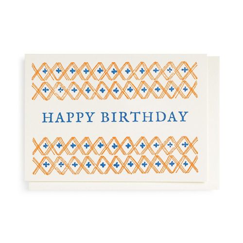 Archivist Happy Birthday Pattern A6 Greetings Card APS336