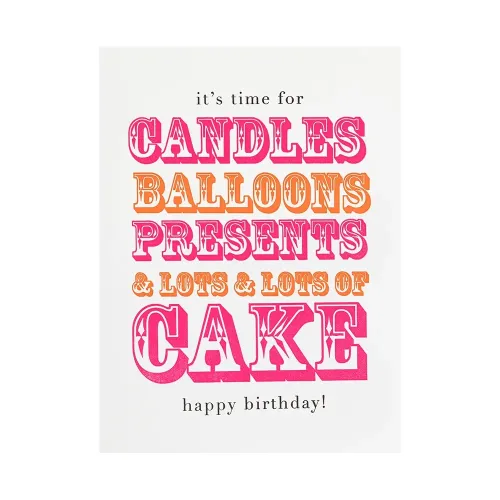 It's Time For Candles Happy Birthday Card QP712