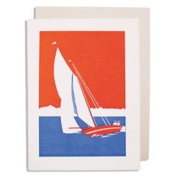 Yacht Letterpress Greetings Card QP379