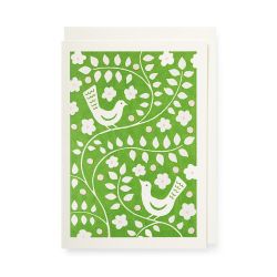 Ariana Martin Bird Pattern Green A6 Greetings Card APS331