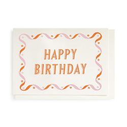 Ariana Martin Happy Birthday A6 Greetings Card Pink and Orange APS363