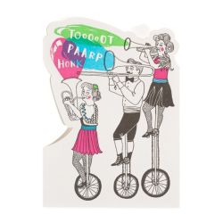 Charotte Farmer Musicians on Unicycles Greetings Card CO107