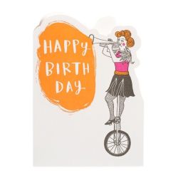 Charlotte Farmer Trumpeter Happy Birthday Card CO109