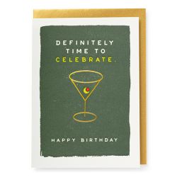 Definitely Time to Celebrate Martini Happy Birthday Card QP573
