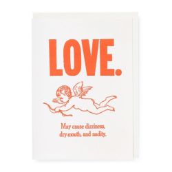 Love May Cause Dizziness Cupid Greetings Card QP616