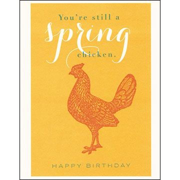 Spring Chicken Happy Birthday Card QP289