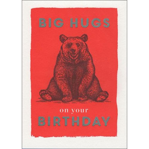 Big Hugs on Your Birthday Greetings Card QP351