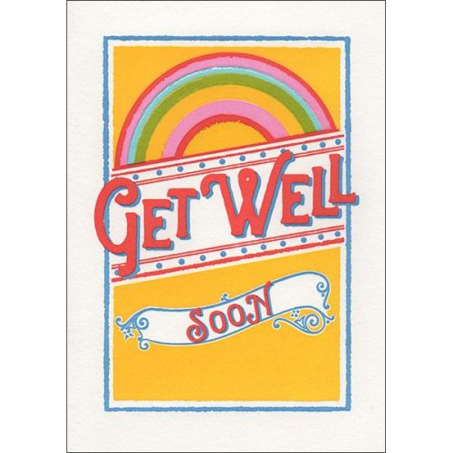 Rainbow Get Well Soon Card QP384