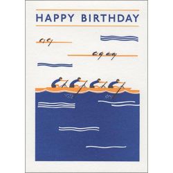 Rowers Racing Happy Birthday Card QP386