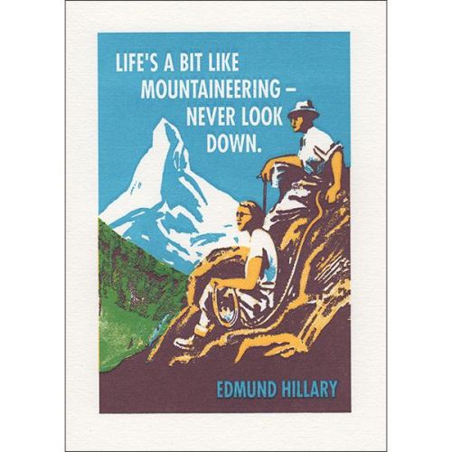Mountaineering Quote By Edmund Hillary Greetings Card QP389