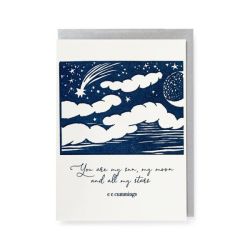 You Are My Sun My Moon and all My Stars Cummings Greetings Card QP577