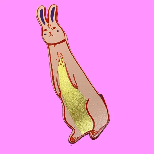Ark Leather Bookmark Bunny Pale Pink