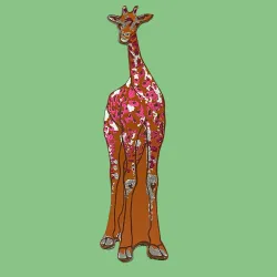 Ark Leather Bookmark Giraffe Orange