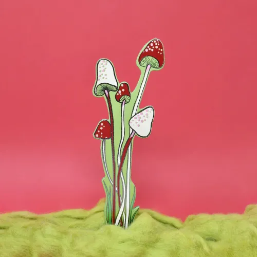 Ark Leather Bookmark Mushroom Apple Green