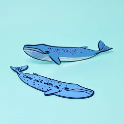 Ark Leather Bookmark Whale Cornflower Blue