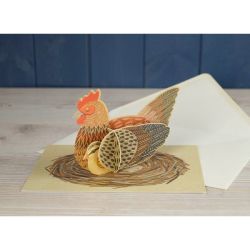 Alice Melvin Pop Out Pets Chicken Greetings Card AM2037