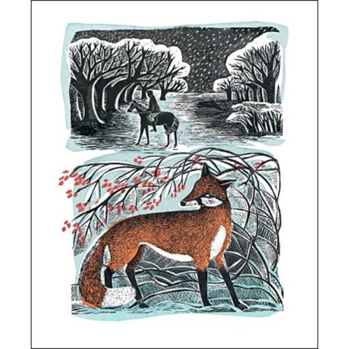 Stopping in the Woods Greetings Card by Angela Harding AH1538x