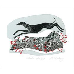 Angela Harding Winter Whippet Greetings Card AH1731X