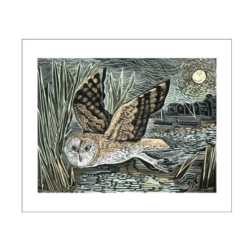 Angela Harding Marsh Owl Greetings Card AH1938