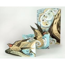 Angela Harding Cornish Swallows Trifold Greetings Card AH2086