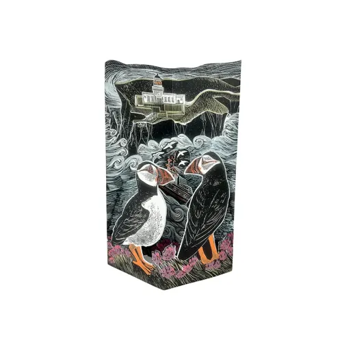 Angela Harding Fair Isle Puffins at the North Lighthouse