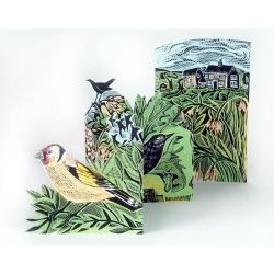 Angela Harding Garden Birds Trifold Greetings Card AH2087