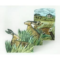 Angela Harding Hares and Open Fields Greetings Card AH2088