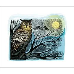 Angela Harding Owl and Moon Greetings Card AH3268