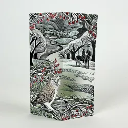 Angela Harding Owl Flight Fold Out Die Cut Greetings Card AH3308