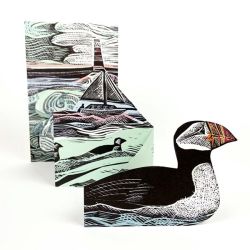 Angela Harding Puffins at Coquet Island Greetings Card AH3097