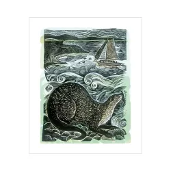 Angela Harding Shetland Otter and Windsong Greetings Card AH3218