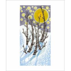 Snow Birches a Greetings Card by Angie Lewin AL1899X