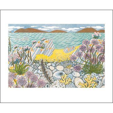 Angie Lewin Pebble Shore Greetings Card AL2020