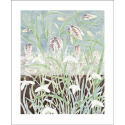 Angie Lewin Fritillaries and Snowdrops Greetings Card AL3017X