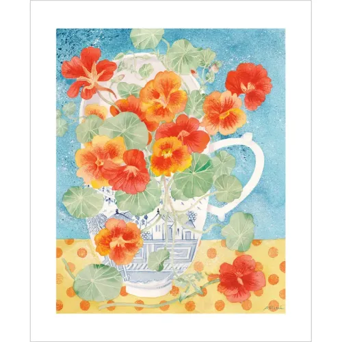 Angie Lewin Late Summer Nasturtiums Greetings Card AL3194