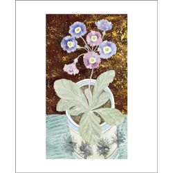 Angie Lewin McWatts Blue in Mochaware Cup Greetings Card AL3075