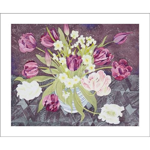 Angie Lewin Sandler Mug with Tulips and Narcissi Greetings Card AL3161