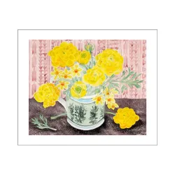 Angie Lewin Terry's Mug and Spring Flowers Greetings Card AL3215