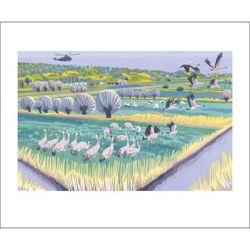 Carry Akroyd Level Cranes Greetings Card CA2072
