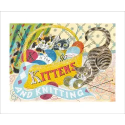 Emily Sutton K is for Kittens and Knitting Greetings Card ES1693