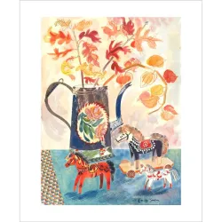 Emily Sutton Still Life with Swedish Horses Greetings Card ES3213