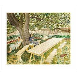 Eric Ravilious Two Women Sitting in a Garden Greetings Card RL1703